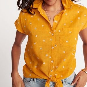 NWT Old Navy tie hem linen shirt small tall